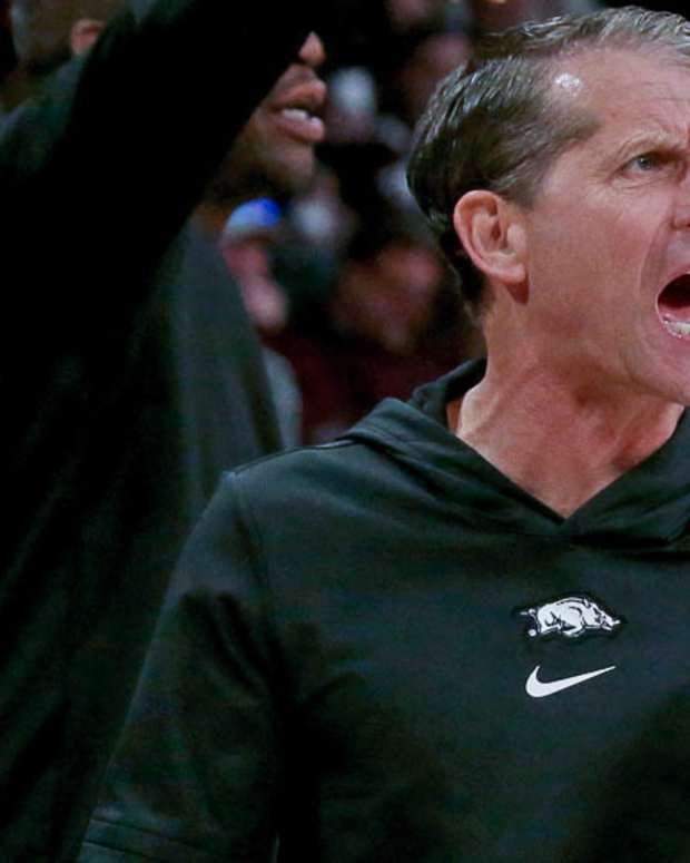 Razorbacks coach Eric Musselman against Mississippi State